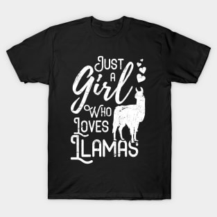 Just a Girl Who Loves Llamas T-Shirt